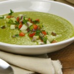 bowl with avocado zucchini soup